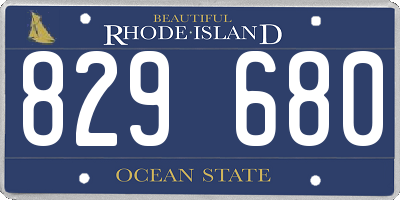 RI license plate 829680