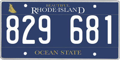 RI license plate 829681