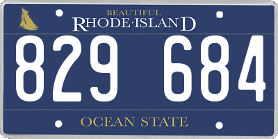 RI license plate 829684
