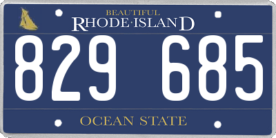RI license plate 829685