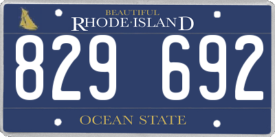 RI license plate 829692