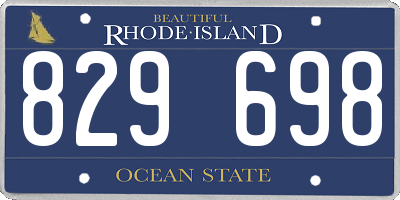 RI license plate 829698