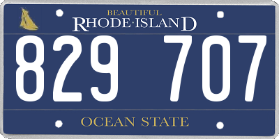 RI license plate 829707