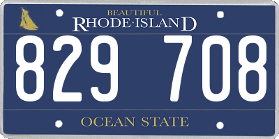 RI license plate 829708