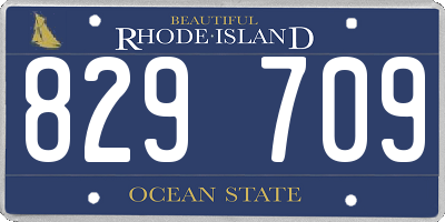 RI license plate 829709