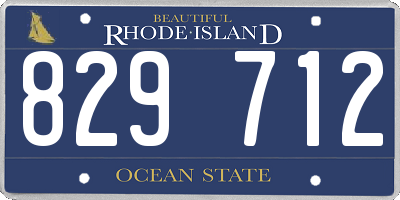 RI license plate 829712
