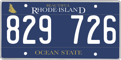 RI license plate 829726
