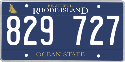 RI license plate 829727