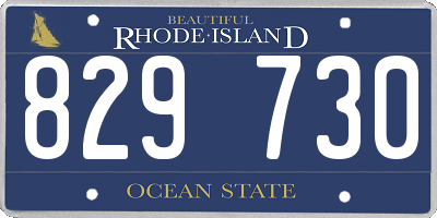 RI license plate 829730
