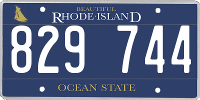 RI license plate 829744