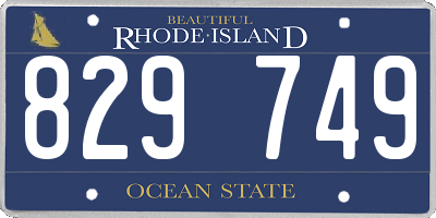 RI license plate 829749