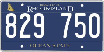 RI license plate 829750