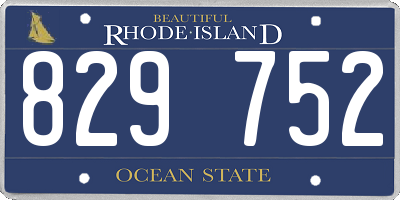 RI license plate 829752