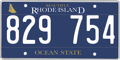 RI license plate 829754