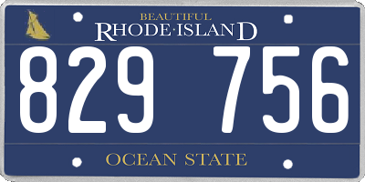 RI license plate 829756
