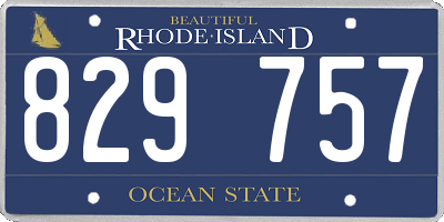 RI license plate 829757