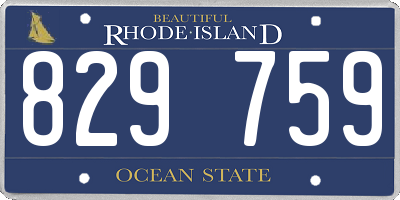 RI license plate 829759