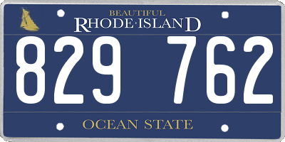 RI license plate 829762