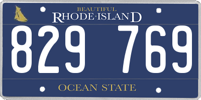 RI license plate 829769