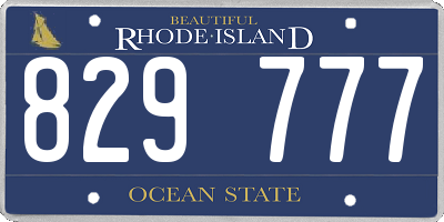 RI license plate 829777