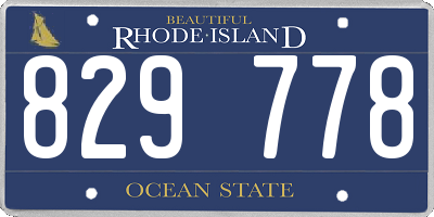 RI license plate 829778