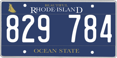 RI license plate 829784