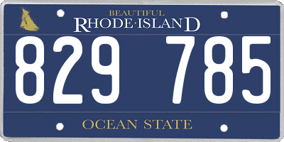 RI license plate 829785
