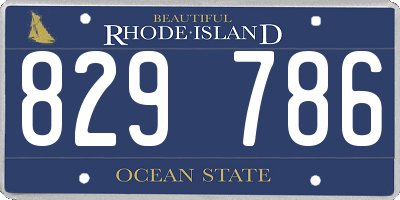 RI license plate 829786