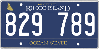 RI license plate 829789