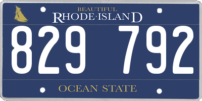RI license plate 829792