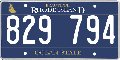 RI license plate 829794
