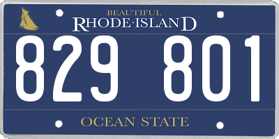 RI license plate 829801