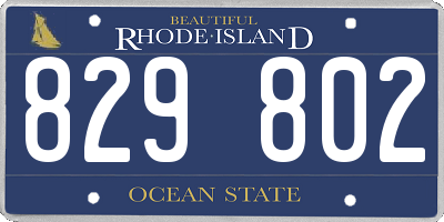 RI license plate 829802