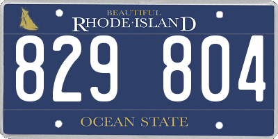 RI license plate 829804