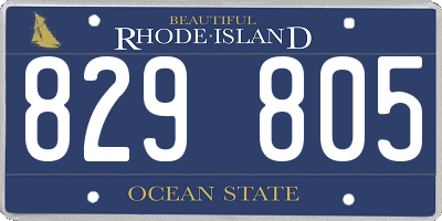 RI license plate 829805