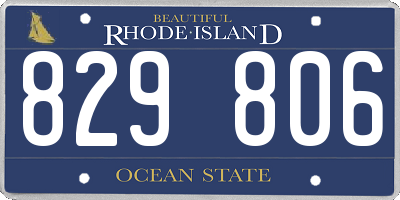RI license plate 829806