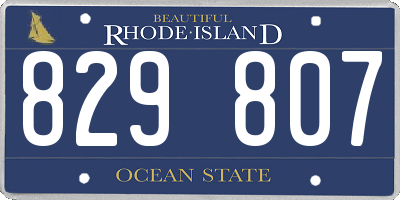 RI license plate 829807