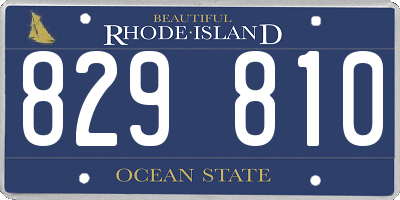 RI license plate 829810