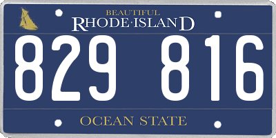 RI license plate 829816