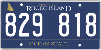 RI license plate 829818