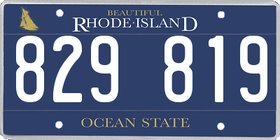 RI license plate 829819
