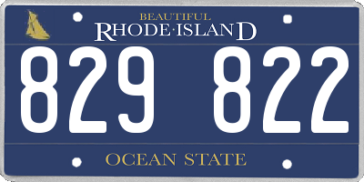 RI license plate 829822