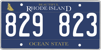 RI license plate 829823