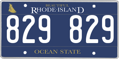 RI license plate 829829