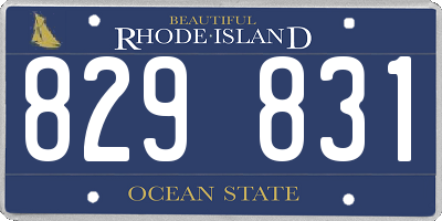 RI license plate 829831