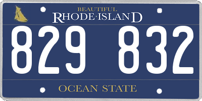 RI license plate 829832