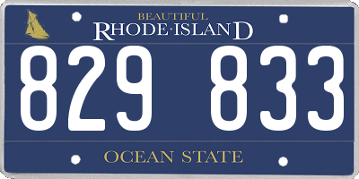 RI license plate 829833