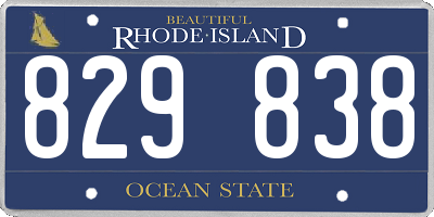 RI license plate 829838