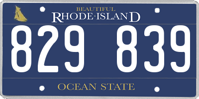 RI license plate 829839