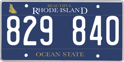 RI license plate 829840